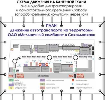 Схема движения (тип c, 2х2 метра, банер) - Охрана труда на строительных площадках - Схемы движения - магазин "Охрана труда и Техника безопасности"